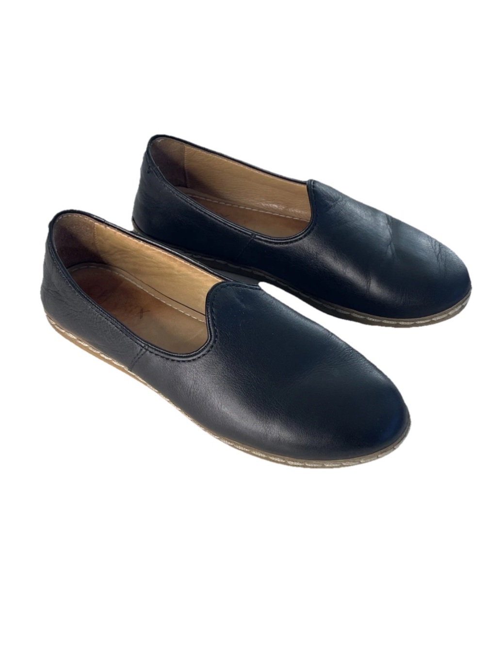 CHARIX Artisan Loafer Shoes Women's Slip-On Black Leather Flats - Size 36 US 6